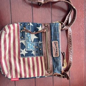 UNIONBAY Patriotic Crossbody Bag - Red, Blue, Brown